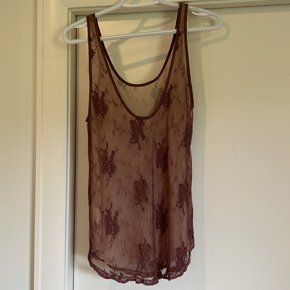 Aritzia Wilfred Sheer Lace Tank Top - Picture 2 of 6